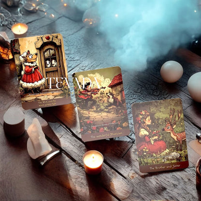 Discover the Grimms’ Oracle Deck—200 cards inspired by Grimm’s Fairy Tales that reveal intuitive guidance, timeless wisdom, and magical insight through storytelling and symbolism.