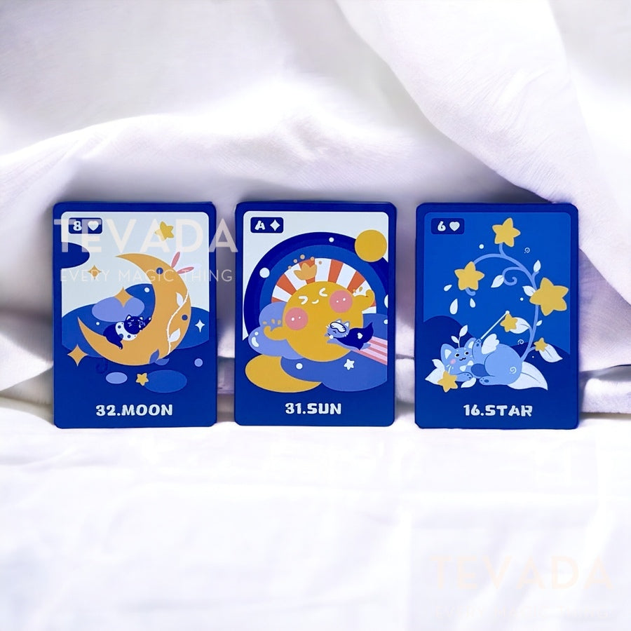 Indulge in the delight of Happy Daily Lenormand REGULAR, where charming cats and friends lead joyous daily lives. Let the intuitive magic of each card transport you to a world of enchantment and celebration!