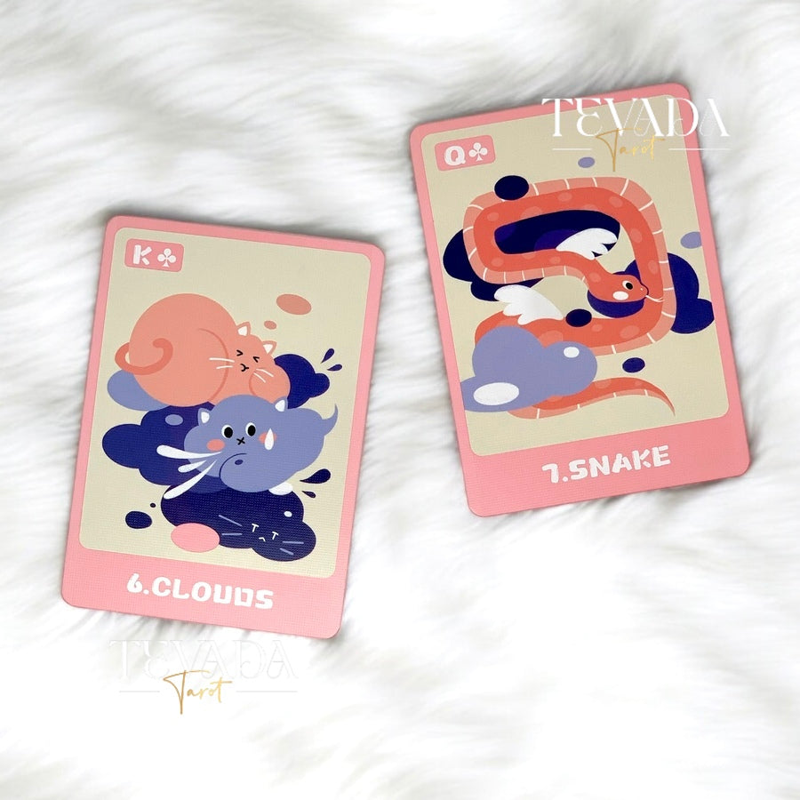 Uncover daily insights with the Happy Daily Lenormand PINK deck, featuring 46 adorable cat-themed cards designed to bring joy and clarity to your readings. Perfect for cat lovers and divination enthusiasts.