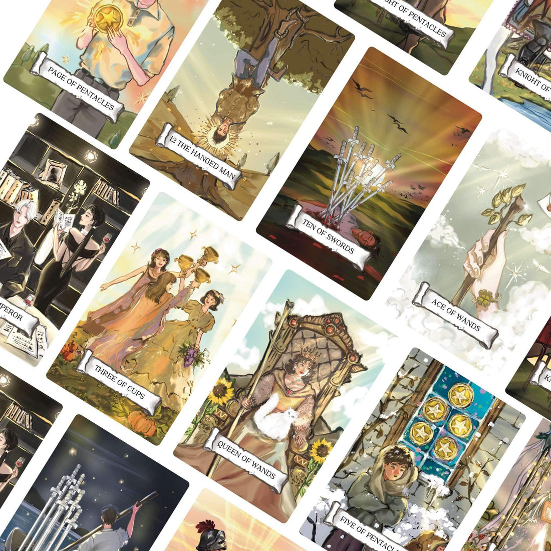 Discover intuitive guidance with the Brilliancy from Heaven Tarot, a 78 hand-drawn card deck that explores both hope and despair for powerful divination and personal growth.