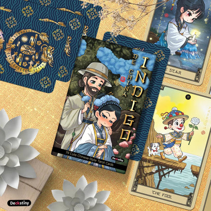 Discover the Indigo de China Tarot — a magical 78-card deck inspired by Chinese mythology, blending art, wisdom, and intuition to guide your spiritual growth and divination journey.