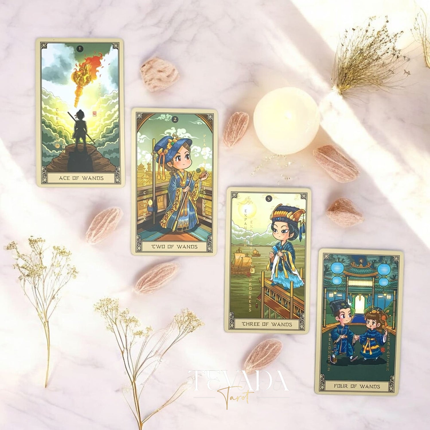 Discover the Indigo de China Tarot — a magical 78-card deck inspired by Chinese mythology, blending art, wisdom, and intuition to guide your spiritual growth and divination journey.