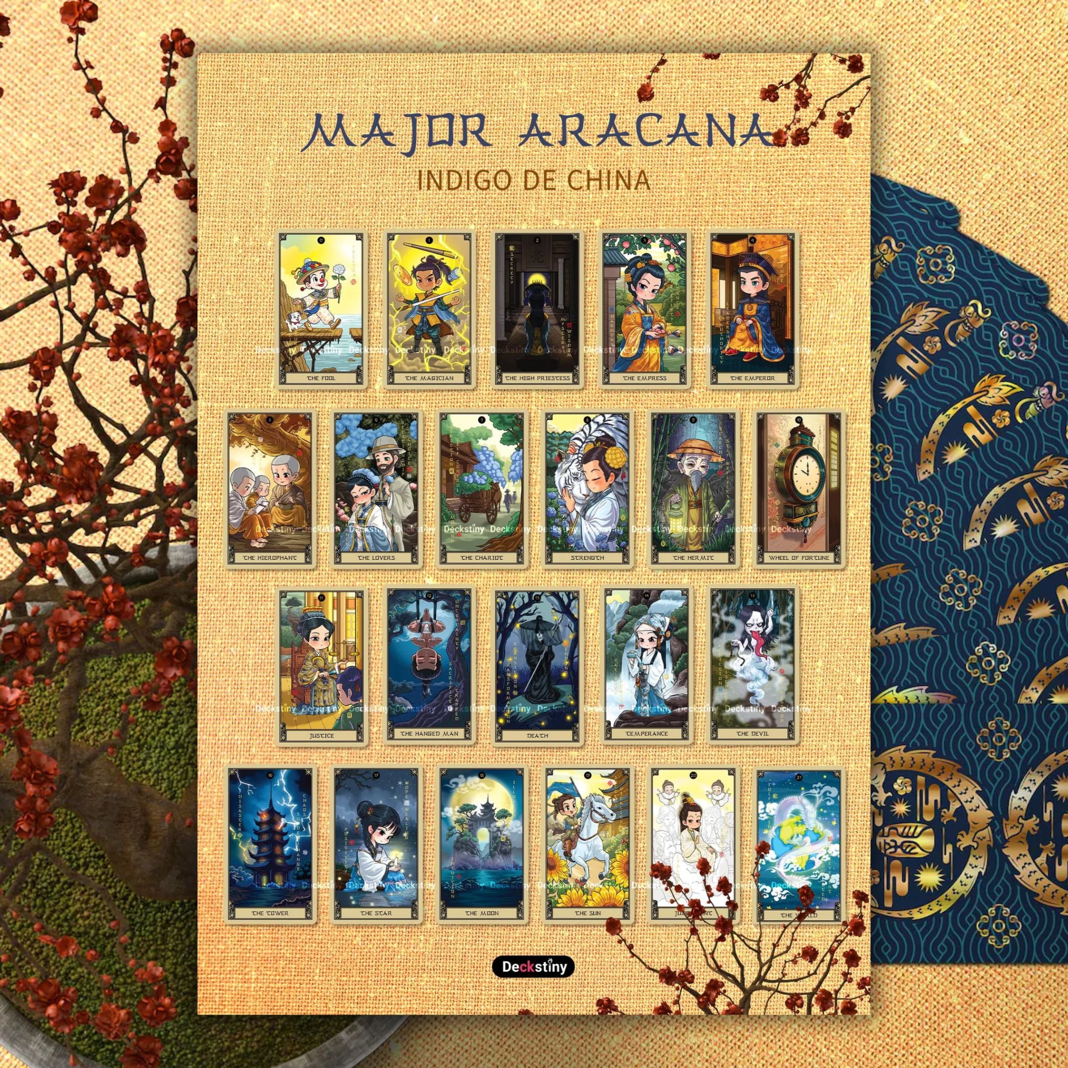 Discover the Indigo de China Tarot — a magical 78-card deck inspired by Chinese mythology, blending art, wisdom, and intuition to guide your spiritual growth and divination journey.