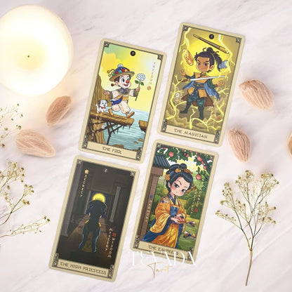 Discover the Indigo de China Tarot — a magical 78-card deck inspired by Chinese mythology, blending art, wisdom, and intuition to guide your spiritual growth and divination journey.