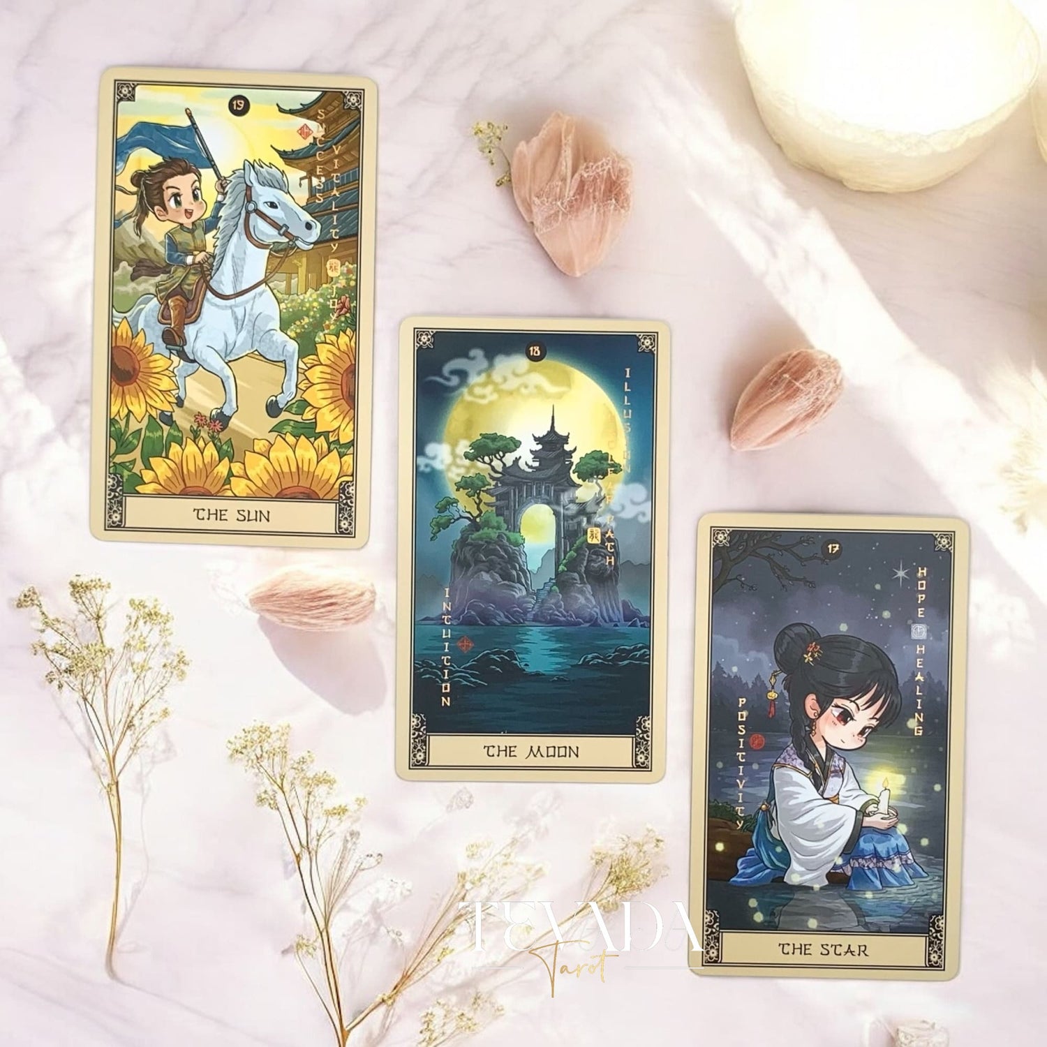 Discover the Indigo de China Tarot — a magical 78-card deck inspired by Chinese mythology, blending art, wisdom, and intuition to guide your spiritual growth and divination journey.