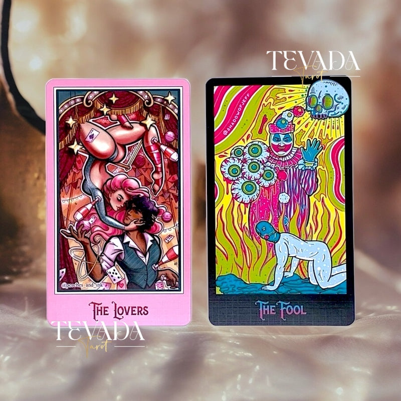 Discover the mystical allure of Inkromancy 5 - The Bizarre Carnival Tattoo Tarot. 78 captivating cards featuring eerie artistry. Unveil destiny today!