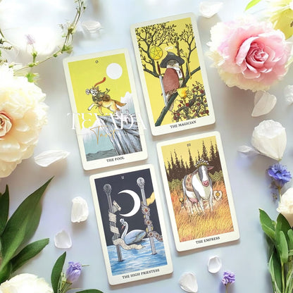 Embark on a journey of self-discovery and spiritual enlightenment with the Into the Wild Tarot &amp; Oracle Deck. With stunning illustrations of animals in the wild and a unique blend of tarot and oracle cards.