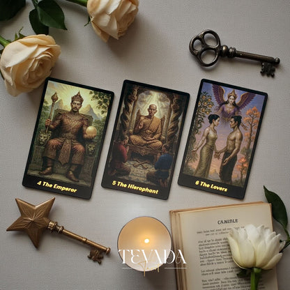 Discover the Journey Back In Time Tarot — a 78-card deck inspired by Thai mythology, blending ancient wisdom and intuitive artistry for magical, soul-guided readings.
