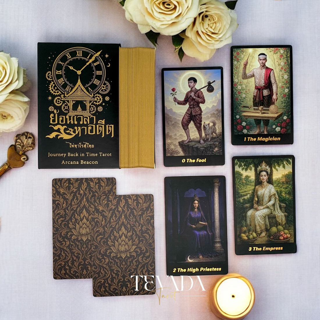 Discover the Journey Back In Time Tarot — a 78-card deck inspired by Thai mythology, blending ancient wisdom and intuitive artistry for magical, soul-guided readings.
