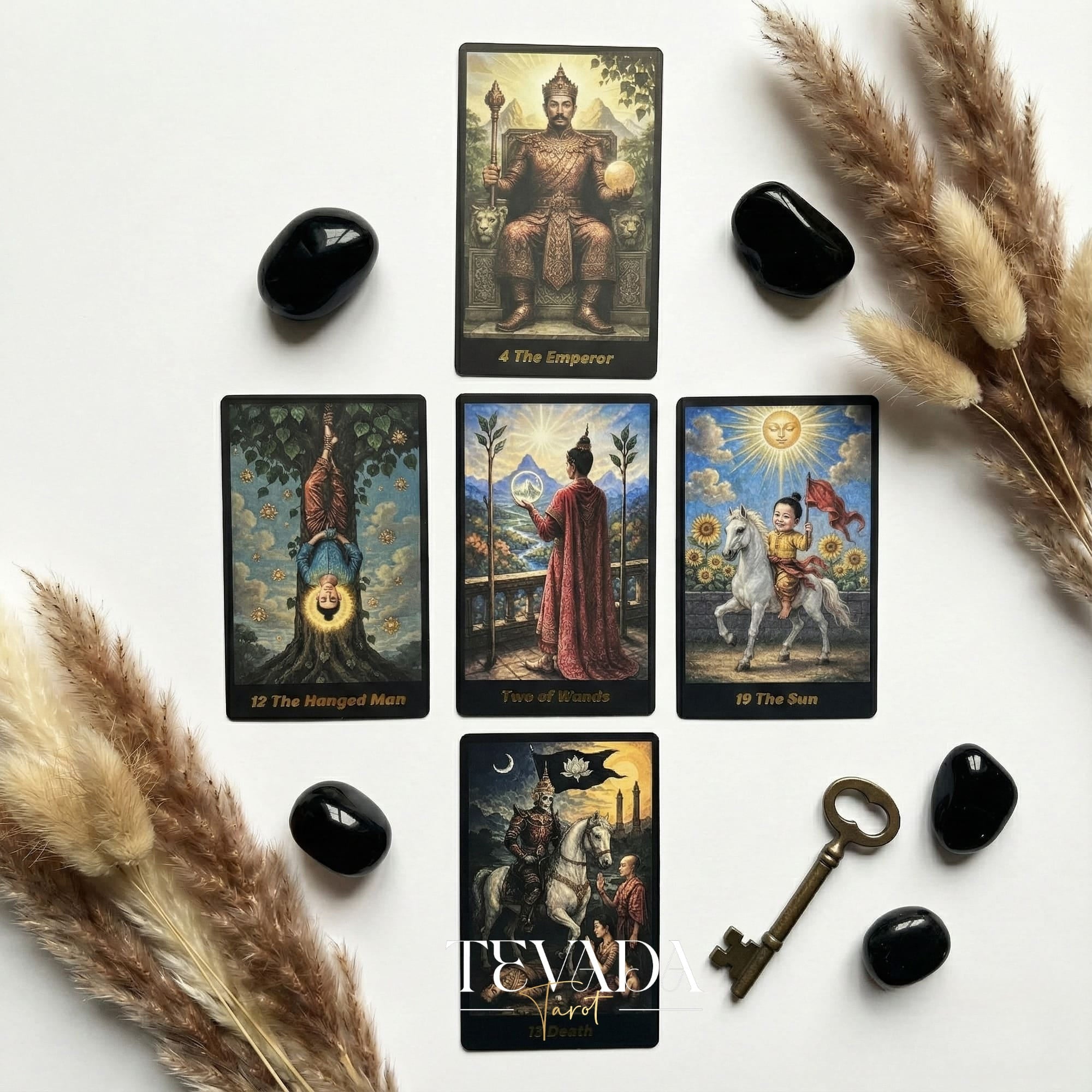 Discover the Journey Back In Time Tarot Deck, featuring stunning ancient Thai artistry. A unique, Rider-Waite inspired set for daily wisdom and clarity.