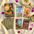 Journey to the Golden Realm Tarot Deck with cute Burmese mythology art and matte-teal edges for intuitive guidance.