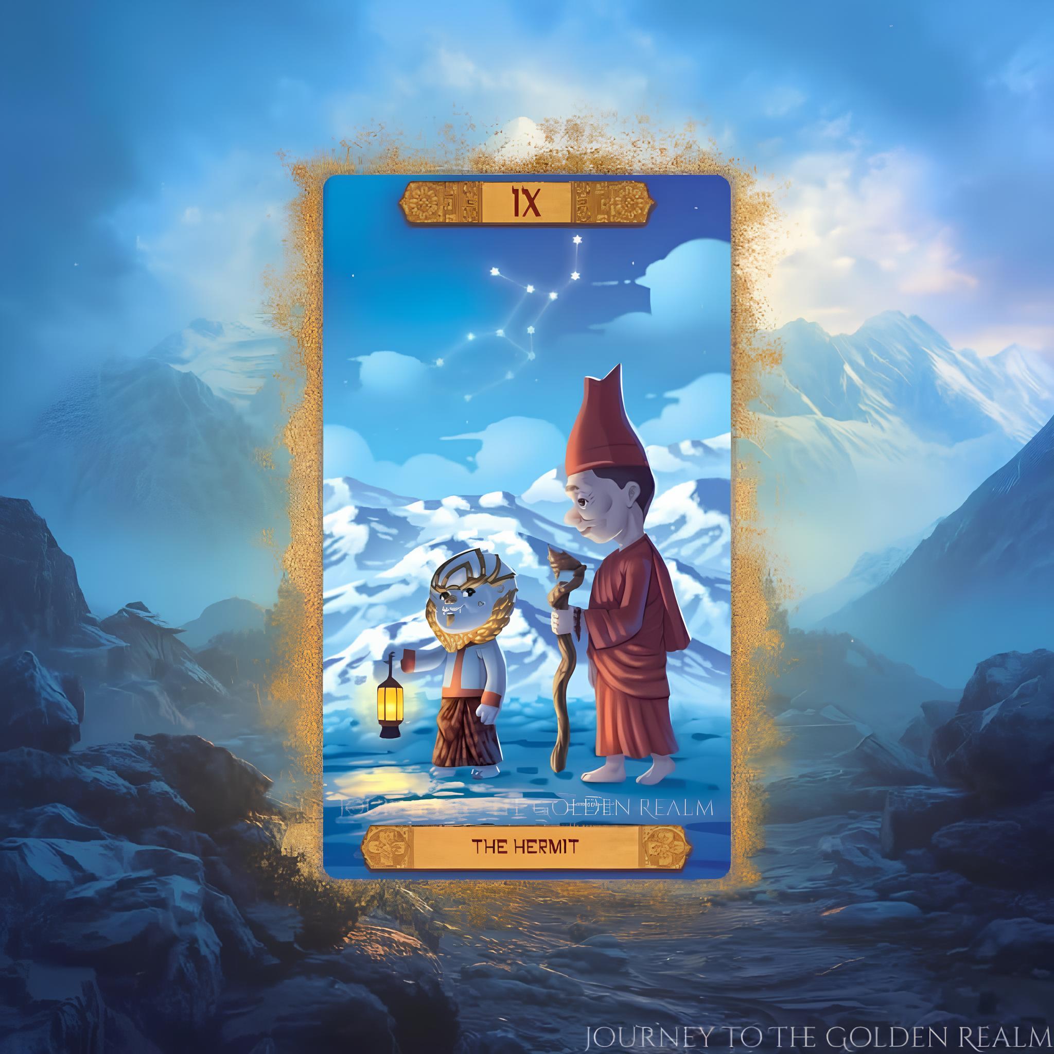 Journey to the Golden Realm Tarot Deck with cute Burmese mythology art and matte-teal edges for intuitive guidance.