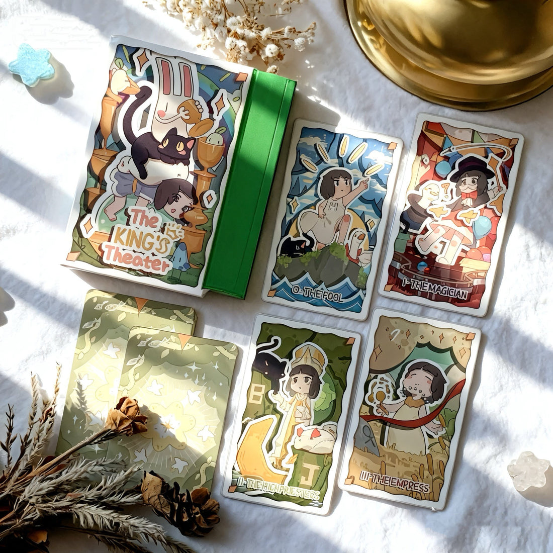 Explore The King’s Theater Tarot—a cute cartoon-style 78-card deck blending storytelling, symbolism, and charm for intuitive daily readings.
