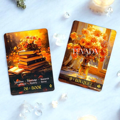 Discover the magic of autumn with Le Autumn Lenormand, a 36-card deck featuring enchanting fall imagery. Perfect for intuitive readings and seasonal guidance. Order now for a touch of fall magic!