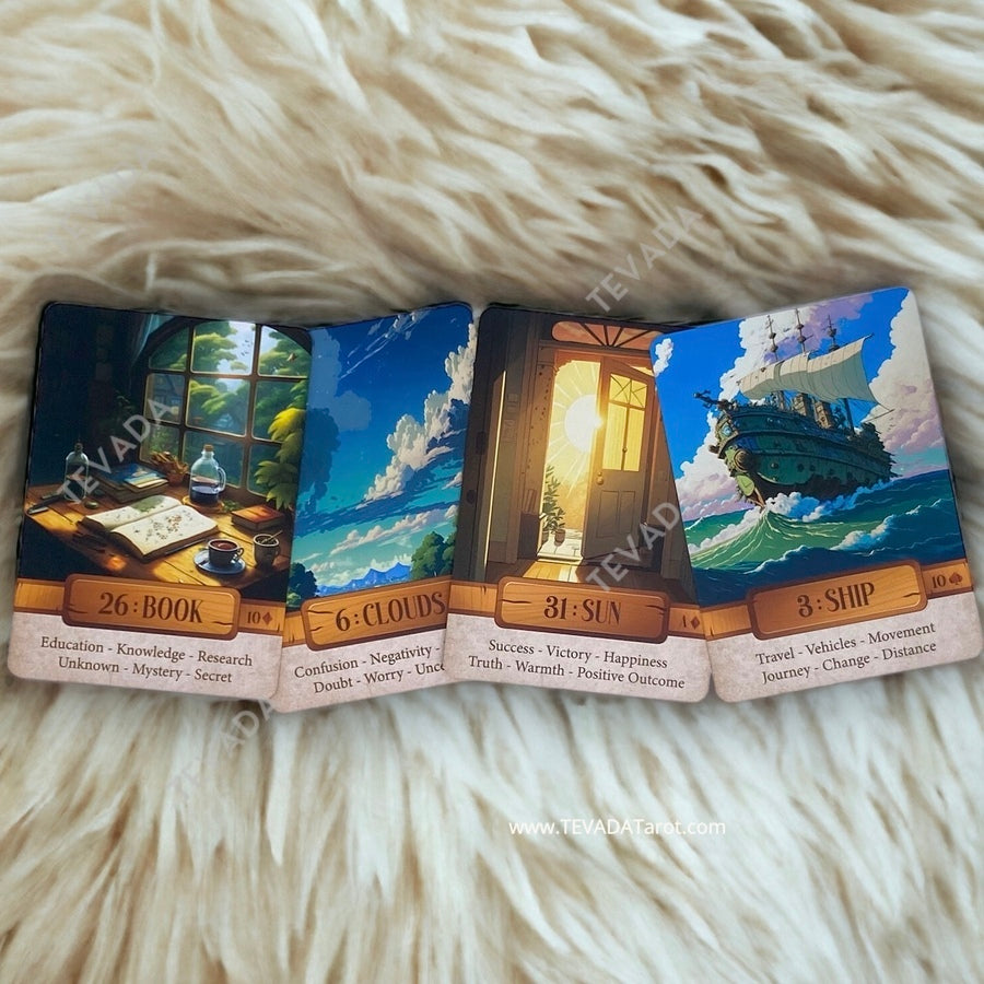 Enter a world of wonder and enchantment with Le Claire Lenormand, a vibrant 36-card deck designed to delight your senses and ignite your intuition. Featuring intricate details and whimsical characters, this unique Lenormand deck is sure to inspire and empower you on your journey.