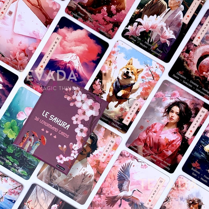 Explore self-discovery &amp; guidance with the Le Sakura Lenormand. This unique oracle infuses the Lenormand system with Japanese symbolism for intuitive readings &amp; captivating insights ✨