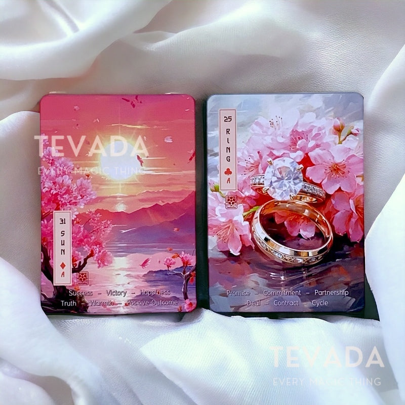 Explore self-discovery & guidance with the Le Sakura Lenormand. This unique oracle infuses the Lenormand system with Japanese symbolism for intuitive readings & captivating insights ✨