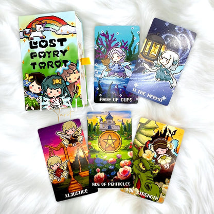 Discover the Lost Fairy Tarot, a stunning 78-card deck in pixel art, blending elven magic and fairyland mysteries. Perfect for intuitive readings, self-discovery, and enchanted guidance.