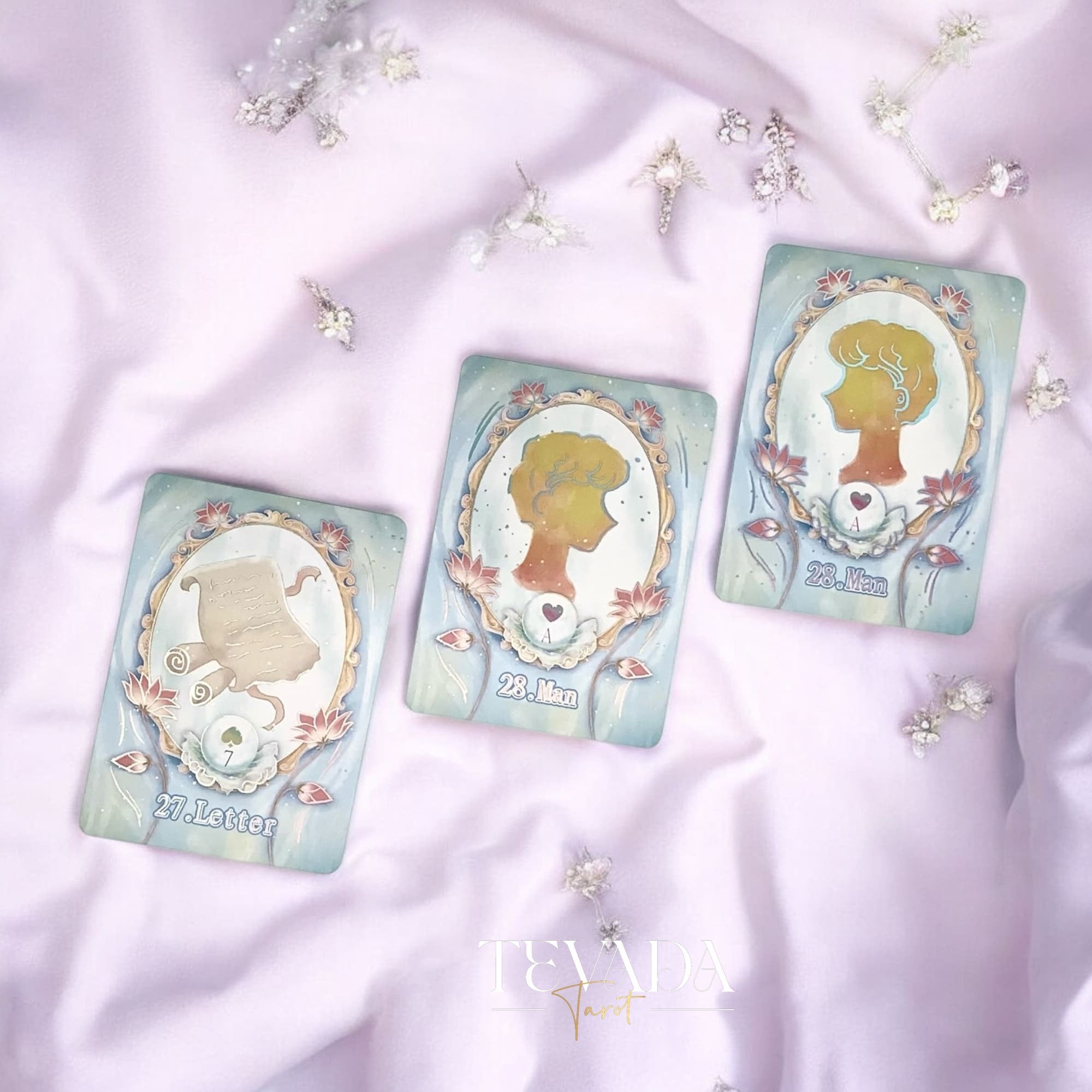 Discover the Lotus Path Lenormand Deck, a 40-card intuitive divination deck inspired by lotus symbolism. Gentle artwork and clear guidance support daily readings and insight.