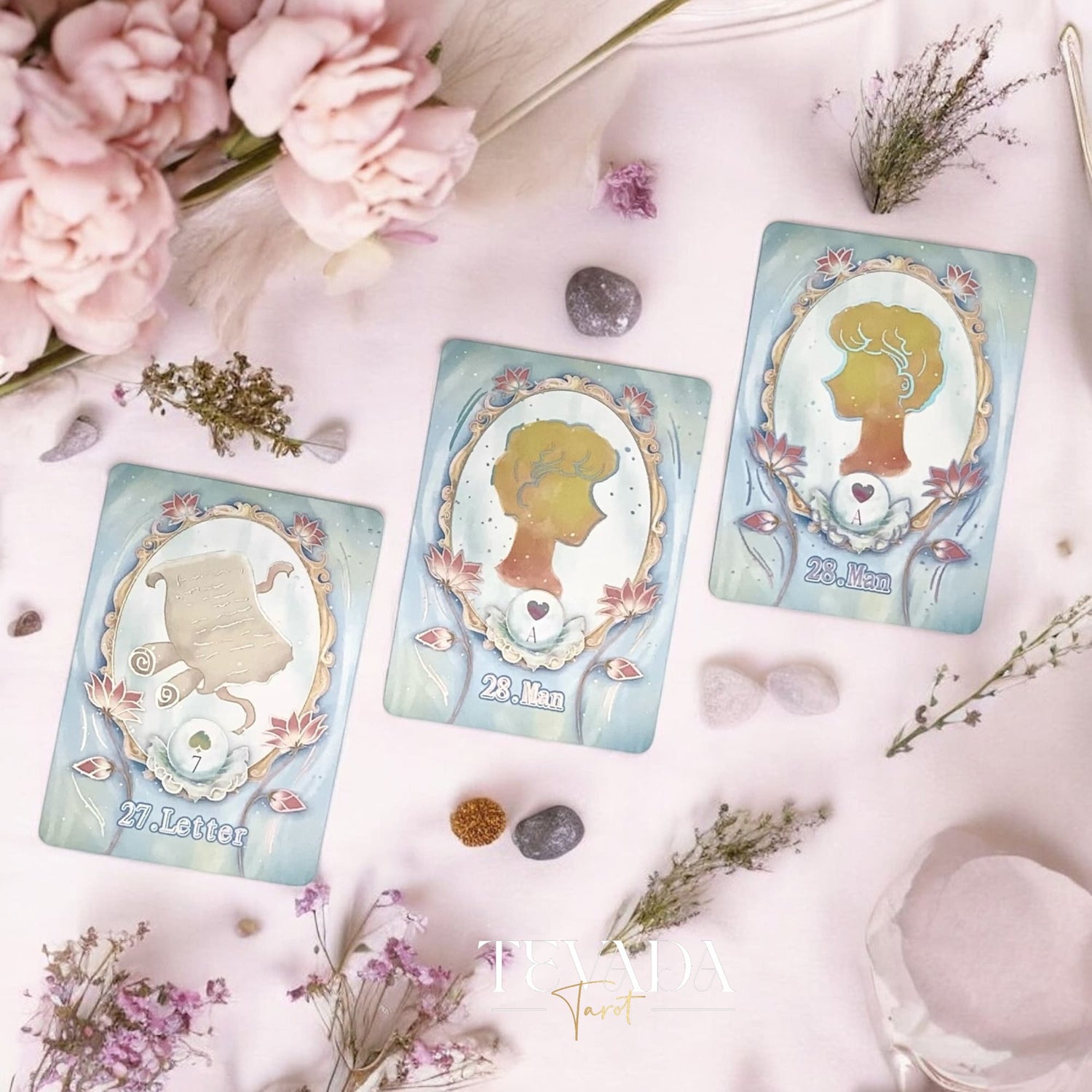 Discover the Lotus Path Lenormand Deck, a 40-card intuitive divination deck inspired by lotus symbolism. Gentle artwork and clear guidance support daily readings and insight.