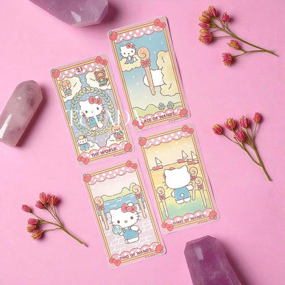 Discover Luna’s Hello Kitty Tarot—78 charming cards with a full-color guidebook. Perfect for beginners or collectors seeking intuitive readings, healing, and magical self-discovery.