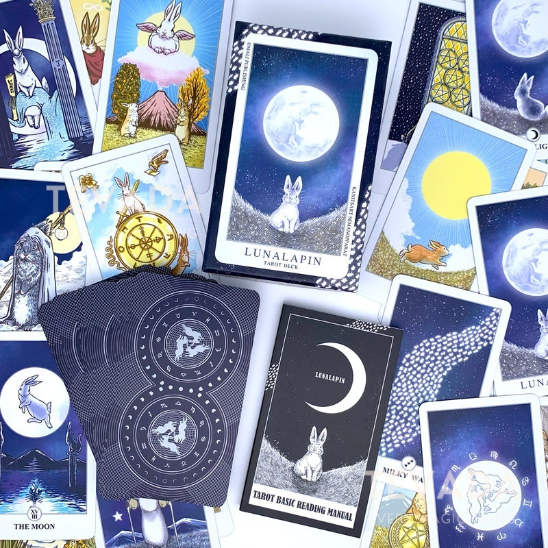 Step into a whimsical world with Lunalapin Tarot SILVER! Rare deck with charming bunny illustrations. Perfect for the cartoon tarot lover
