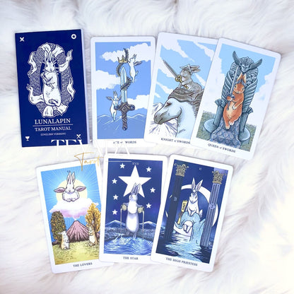 Channel your inner bunny with the Lunalapin Tarot V2!  This enchanting deck uses playful art and intuitive messages to guide you on your path to self-discovery.  Perfect for tarot beginners &amp; enthusiasts!