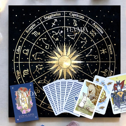 Elevate your tarot practice with our Tarot Table Cloth - Zodiac Sun Tarot Reading Cloth.