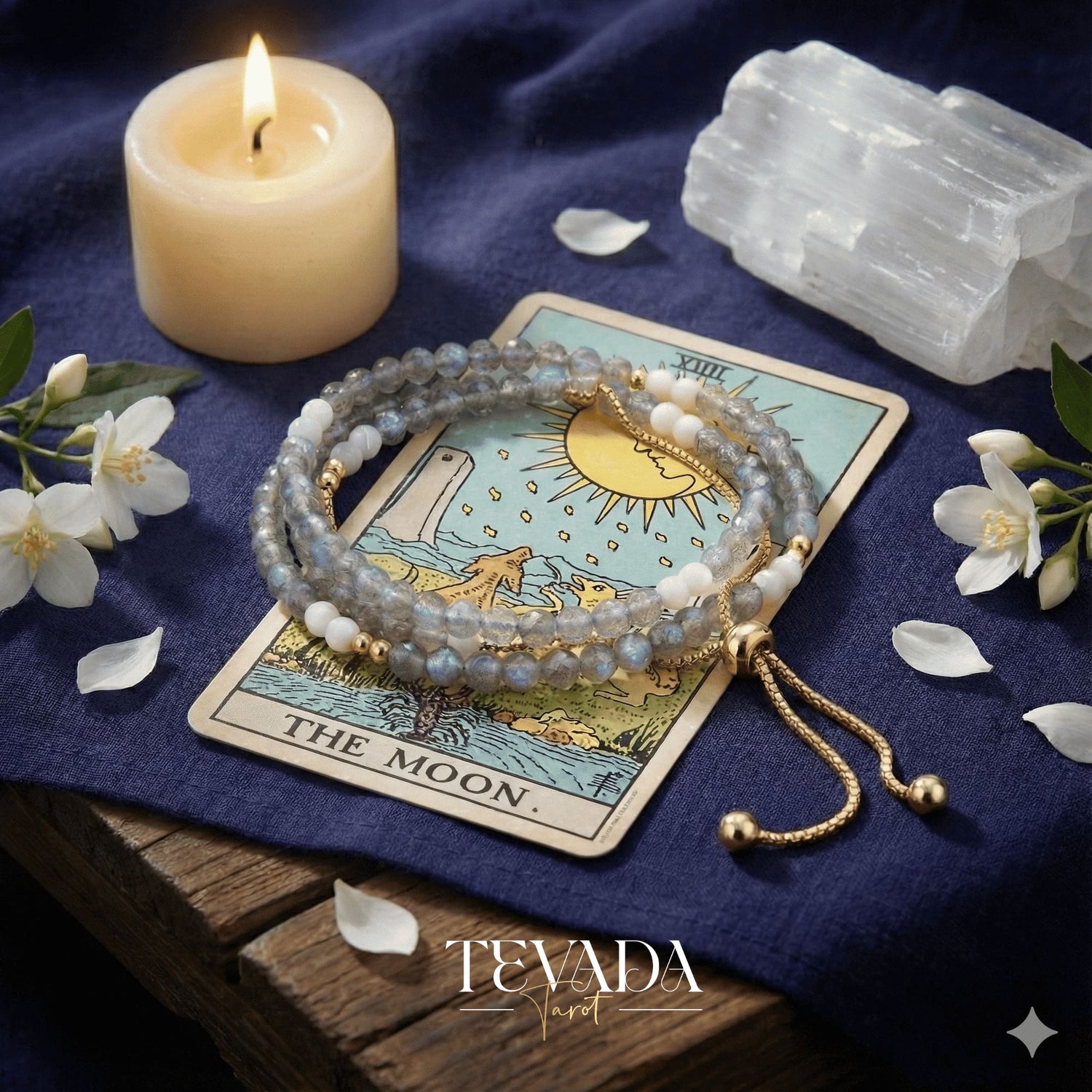 Handmade healing crystal bracelet in 3 designs for protection, intuition, and emotional balance. Crafted with obsidian, moonstone, and shell stone for spiritual rituals or daily wear.