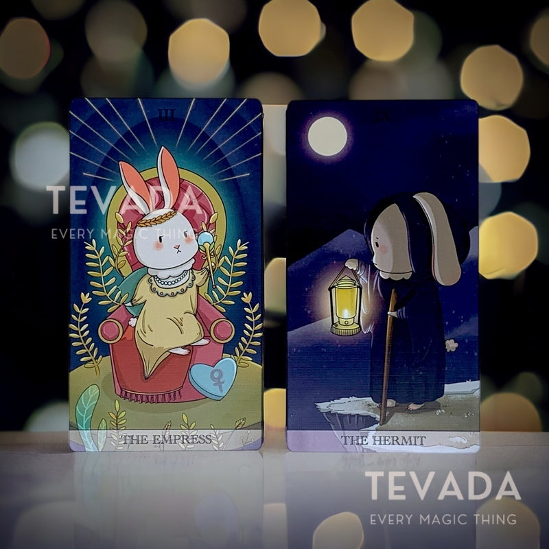 Unveil hidden truths & unlock your path with the Lunalapin Tarot Silver & Starry Rabbit Tarot (Limited Edition). This enchanting divination deck duo offers intuitive guidance & whimsical wisdom for personal growth & healing.