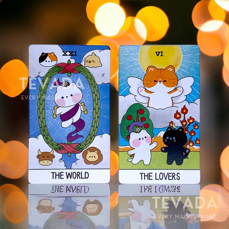 Unlock playful wisdom with the Magic Cat Tarot!  78 adorable cat cards embody classic tarot archetypes for a purrfectly unique & intuitive divination experience. Meow your way to self-discovery!