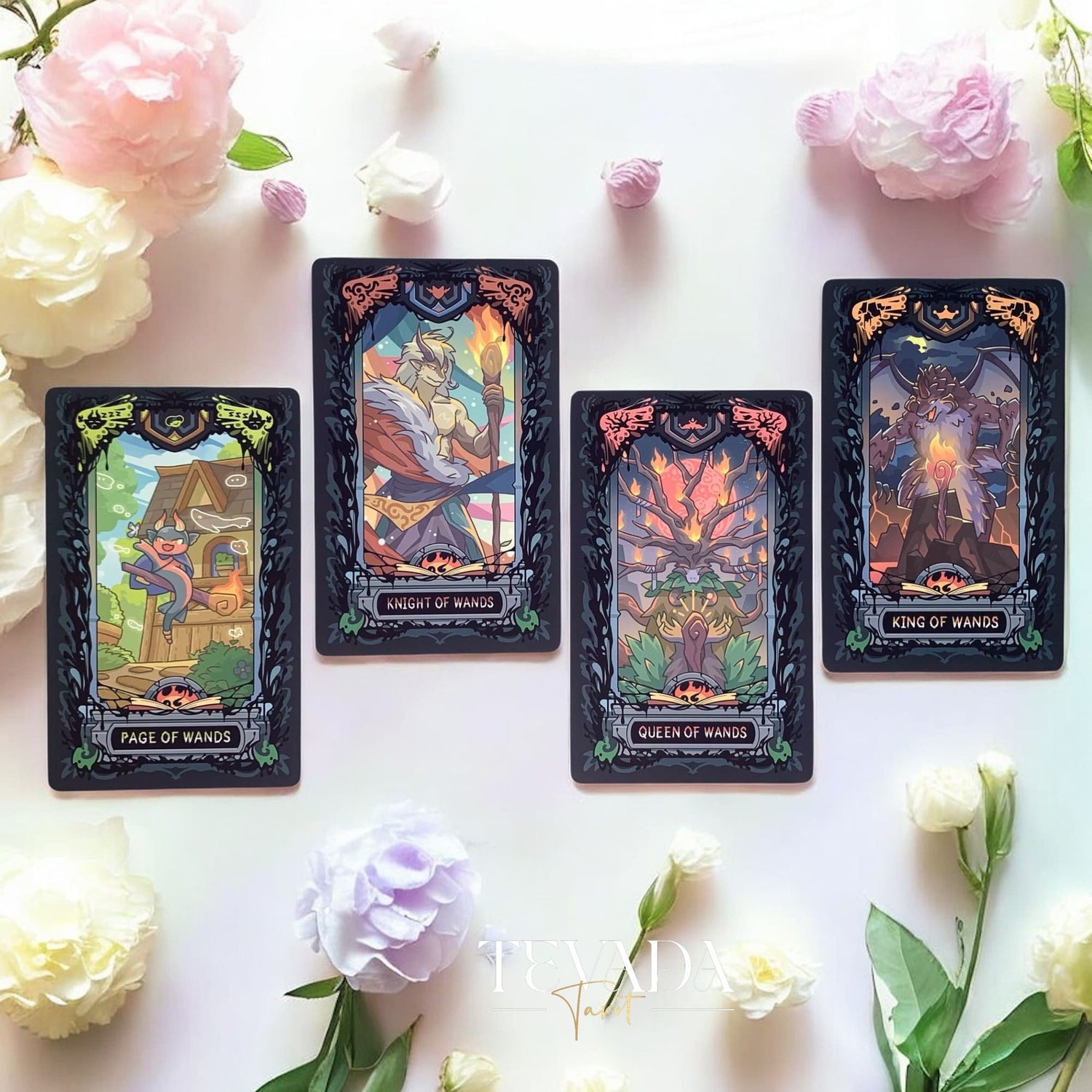 Discover the Molo No.7 Tarot Deck DELUXE Edition—78 cartoon-style cards featuring wolves and dragons, housed in a wooden box. A magical tool for divination, clarity, and intuitive readings.