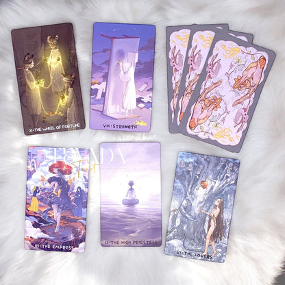 Unlock your intuition with the Monsoon Tarot Limited Edition. This 78-card deck features stunning Japanese Anime art in elegant, dreamy colors. Gain clarity, guidance, and personal growth through the wisdom of the tarot.