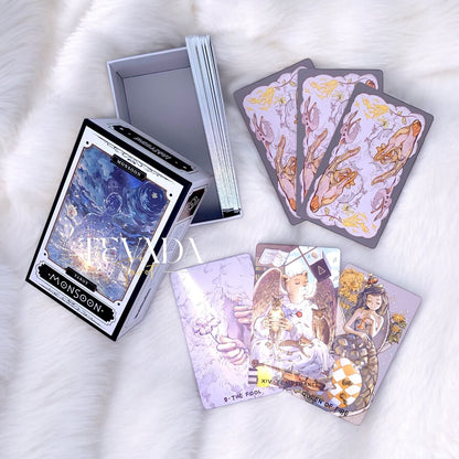 Unlock your intuition with the Monsoon Tarot Limited Edition. This 78-card deck features stunning Japanese Anime art in elegant, dreamy colors. Gain clarity, guidance, and personal growth through the wisdom of the tarot.