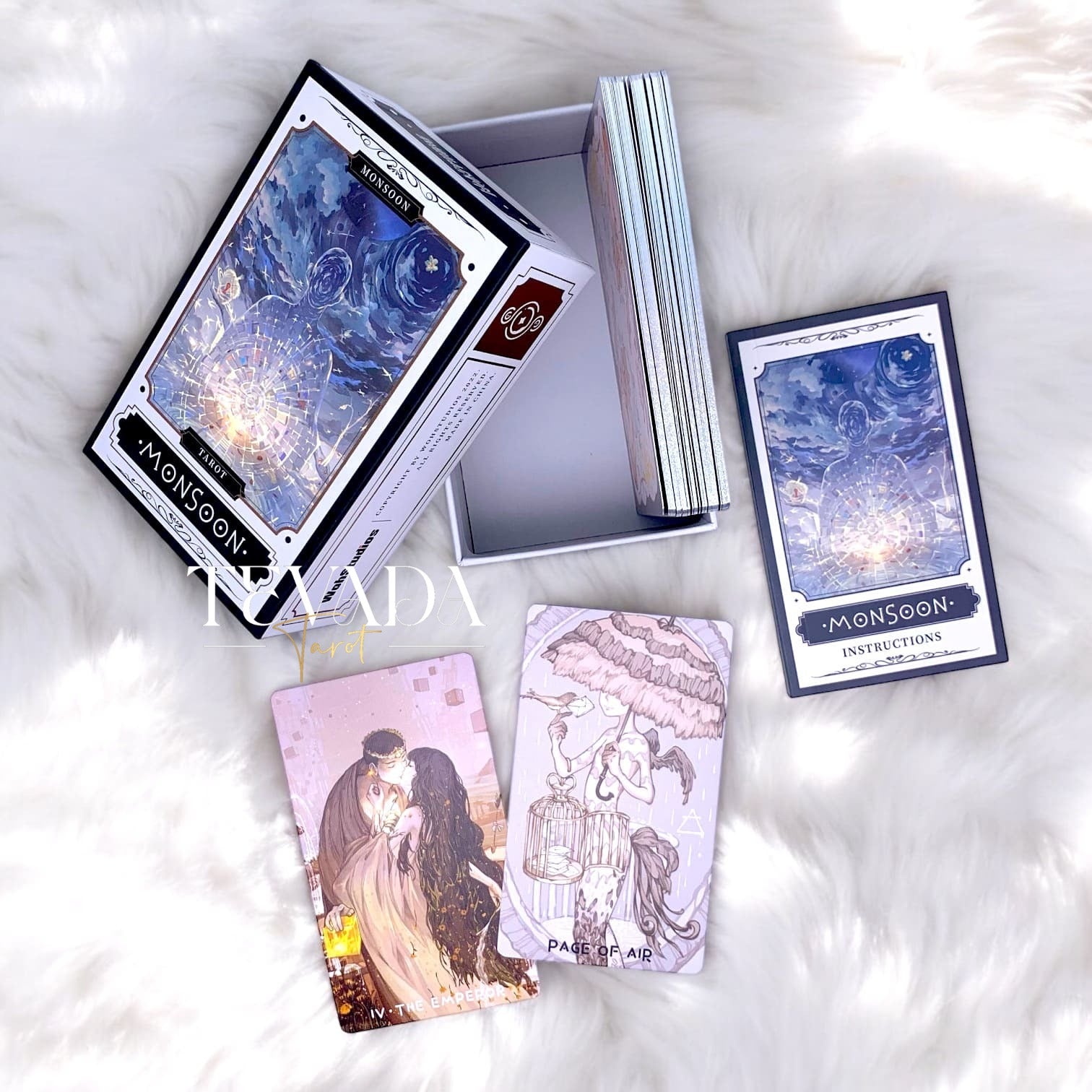 Unlock your intuition with the Monsoon Tarot Limited Edition. This 78-card deck features stunning Japanese Anime art in elegant, dreamy colors. Gain clarity, guidance, and personal growth through the wisdom of the tarot.