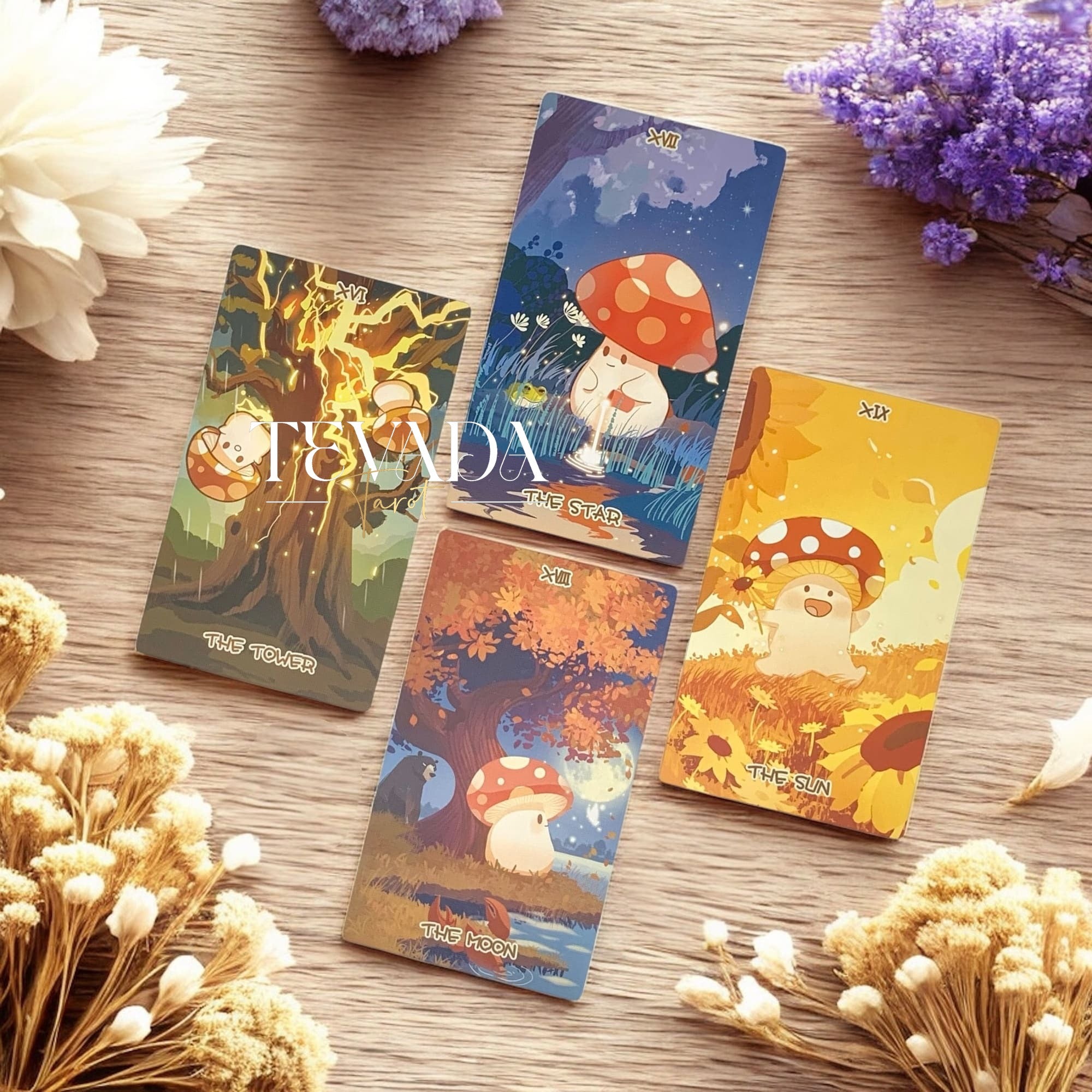 Explore the Mushroom Tarot DELUXE Edition—78 intuitively illustrated cards inspired by the wisdom of nature, guiding you through growth, balance, and spiritual transformation.