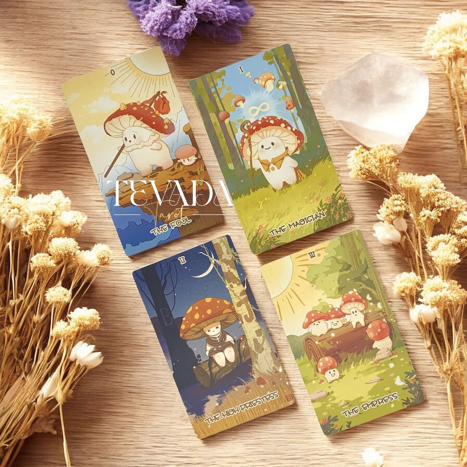 Explore the Mushroom Tarot DELUXE Edition—78 intuitively illustrated cards inspired by the wisdom of nature, guiding you through growth, balance, and spiritual transformation.