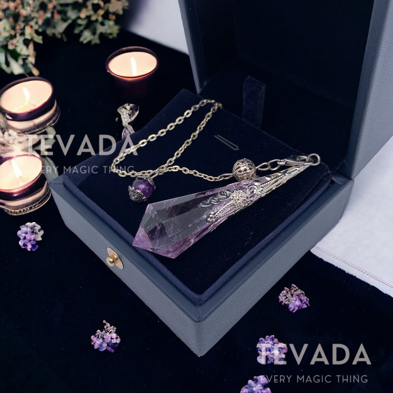 Harness the power of insight with our Mystic Amethyst Pendulum—your essential tool for intuitive guidance and spiritual healing.