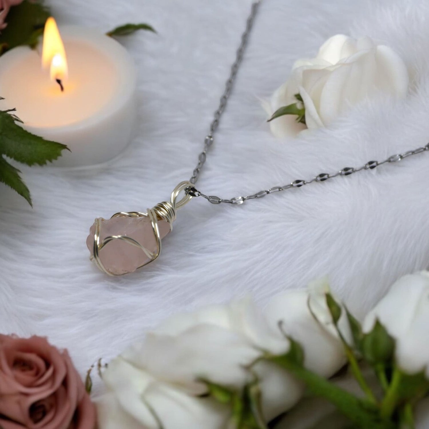 Embrace self-love and emotional healing with the Rose Quartz Mystic Crystal Pendant Necklace. This heart chakra stone attracts love, restores balance, and enhances positive energy for deep spiritual healing.