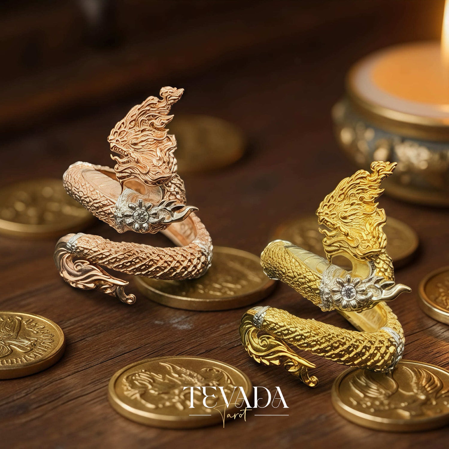 Discover the Naga Devine Dragon Charm Ring, a blend of Thai spirituality and elegance. Imbued with good luck and fortune, this 24K gold-plated amulet is a symbol of protection and prosperity. Embrace mystical charm!