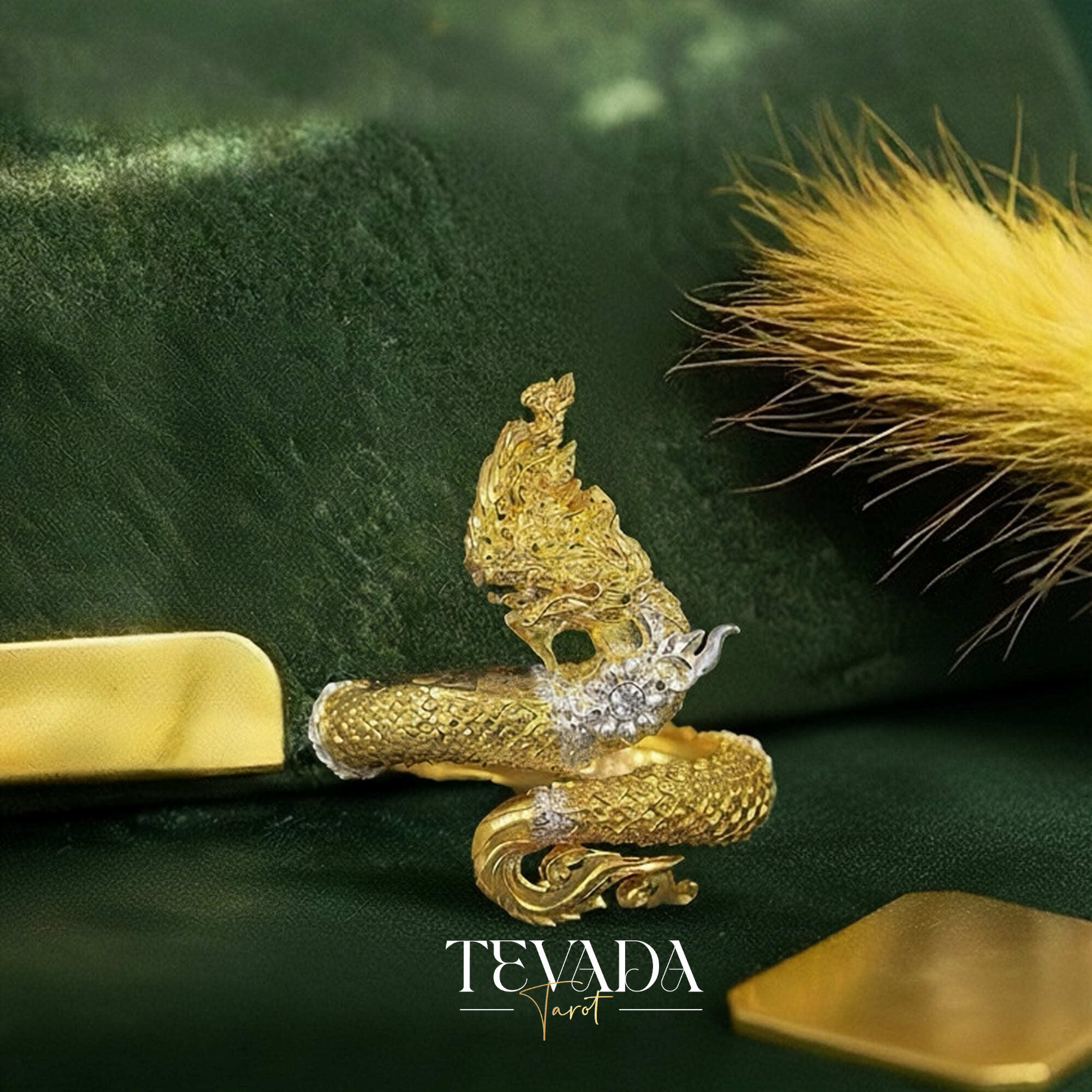 Discover the Naga Devine Dragon Charm Ring, a blend of Thai spirituality and elegance. Imbued with good luck and fortune, this 24K gold-plated amulet is a symbol of protection and prosperity. Embrace mystical charm!