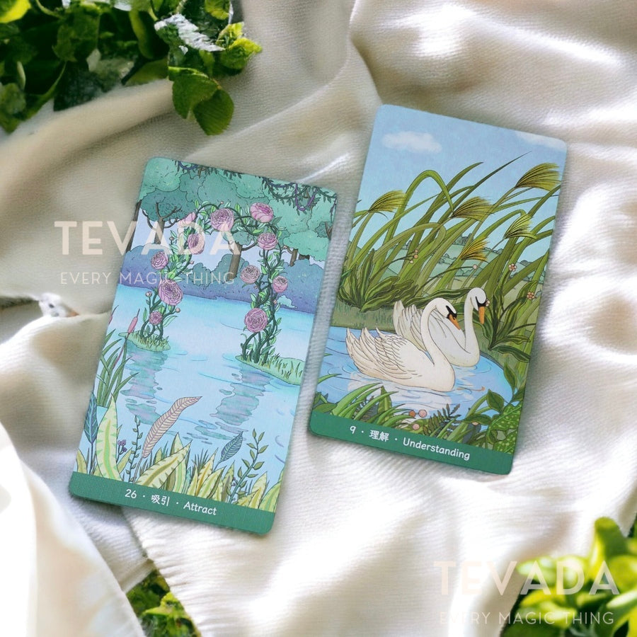 Unlock the wisdom of the natural world with Nature Enlightenment Cards. Featuring 36 beautifully designed Asian Style cartoon cards with a green forest theme and metallic green edging, these cards are perfect for self-exploration and inspiration.