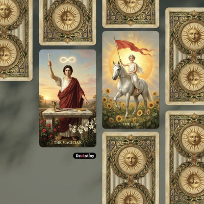 Neophilia Tarot Deck cartes de tarot indépendantes néoclassiques vintage pour une réflexion personnelle profonde et des rituels spirituels quotidiens.