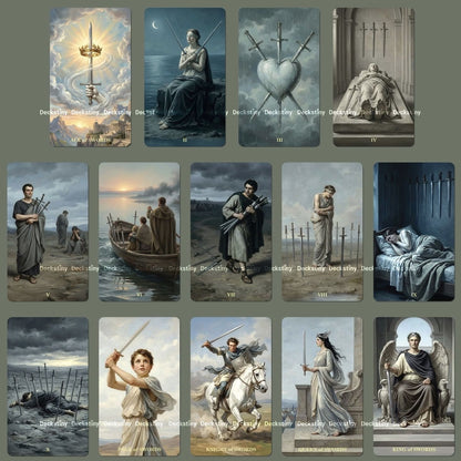 Neophilia Tarot Deck cartes de tarot indépendantes néoclassiques vintage pour une réflexion personnelle profonde et des rituels spirituels quotidiens.