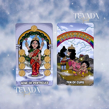 Discover divine guidance with the OmMahaRueyThep Tarot Deck. 78 cards inspired by Hindu gods, designed for wealth and prosperity. Perfect for spiritual seekers.