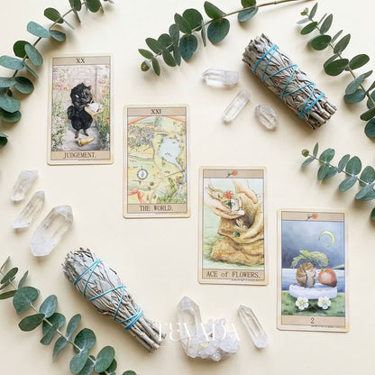 Peter Rabbit Tarot by Luna Factory whimsical nostalgic Indie Tarot cards for gentle self reflection and daily rituals.