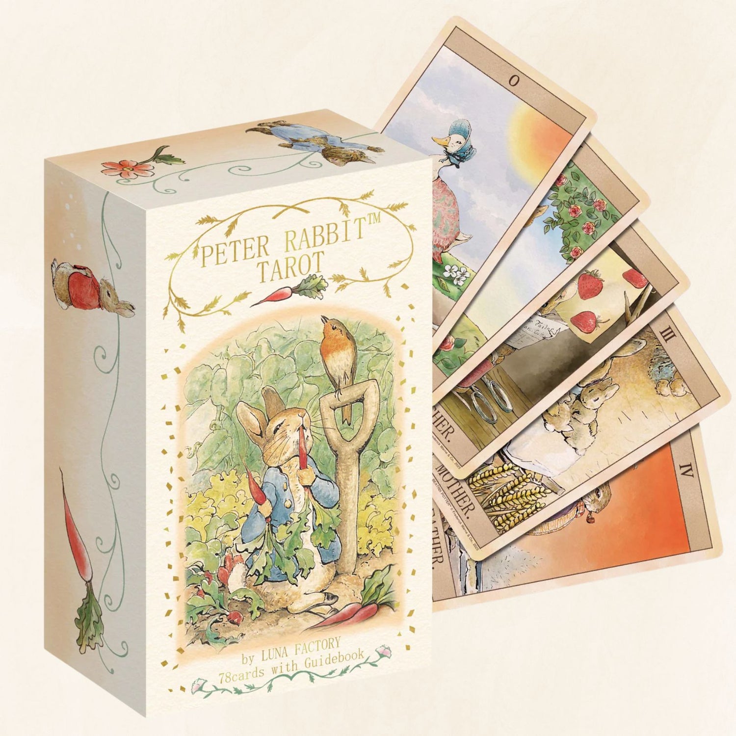 Discover the Peter Rabbit Tarot, a magical 78-card deck blending classic divination with beloved storybook charm. Gentle guidance, enchanting art, and a bilingual guidebook for readers of all levels.