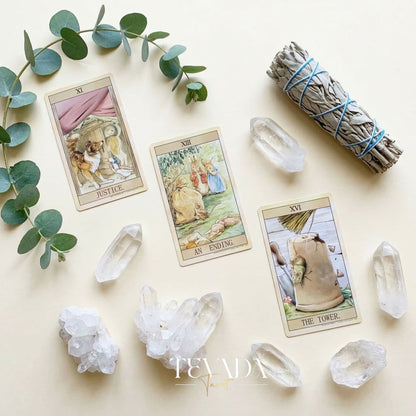 Peter Rabbit Tarot by Luna Factory whimsical nostalgic Indie Tarot cards for gentle self reflection and daily rituals.