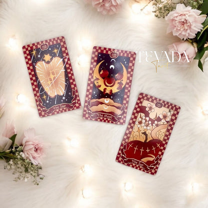 Discover the Apple Tarot DELUXE deck featuring 78 cards in a cute magical red theme. Dive into intuitive readings with designs inspired by the apple’s wisdom vitality and timeless symbolism.