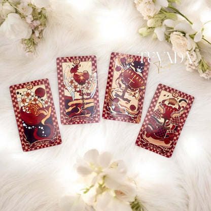 Discover the Apple Tarot DELUXE deck featuring 78 cards in a cute magical red theme. Dive into intuitive readings with designs inspired by the apple’s wisdom vitality and timeless symbolism.